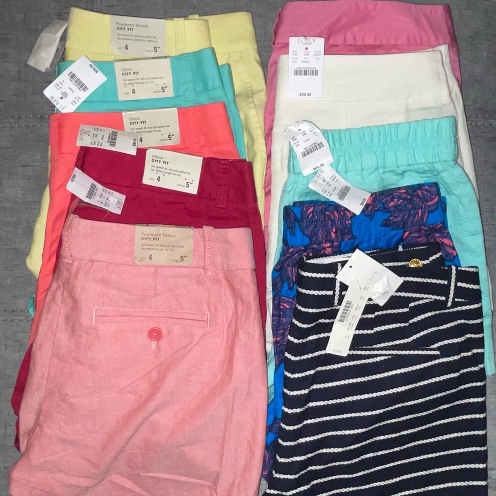 Lot of NWT J Crew size 4 shorts (Retails $453)